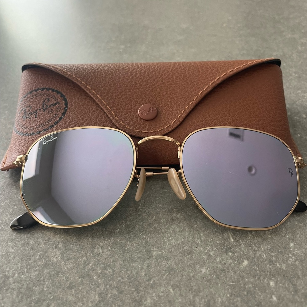 Ray Band Hexagonal Flat Lenses Sunglasses